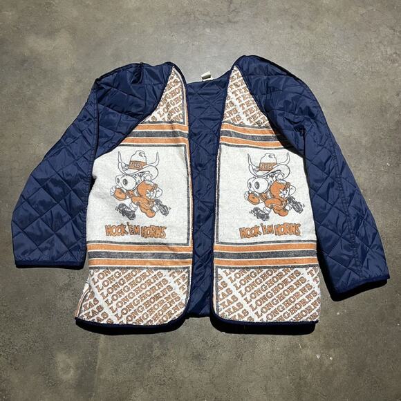 Vintage 80s University of Texas Navy Liner Homemade Jacket - Picture 1 of 4